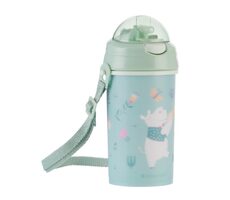 KikkaBoo Hrnek se silikonovým brčkem a popruhem 450ml Music Fest Pink / od 4 let