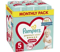 Pampers Pants Premium Care 12-17 kg (102ks) / Plenkové kalhotky / Velikost 5 (12-17 kg)