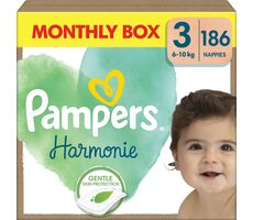 Pampers Harmonie 6-10 kg (186ks) / Pleny / Velikost 3 (6-10 kg)