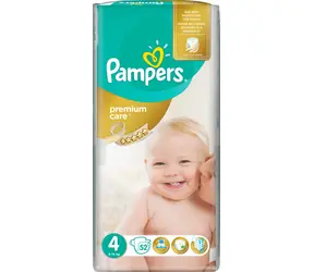 Pampers Premium Care 9-14 kg (52ks) / Pleny / Velikost 4 (9-14 kg)