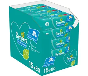 Pampers Fresh Clean Vlhčené ubrousky 1200ks (15 x 80ks)