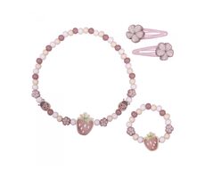 Little Dutch Sada dřevěných šperků Jahody / od 3 let