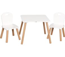 FreeOn Dřevěný stolek s židlemi Athena bílý