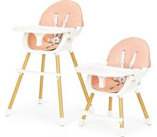 ECOTOYS Jídelní židlička 2v1 Růžová / od 6 měsíců