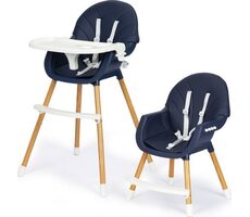 ECOTOYS Jídelní židlička 2v1 Tmavě modrá / od 6 měsíců