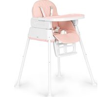 ECOTOYS Jídelní židlička 3v1 růžová
