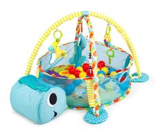 ECOTOYS Hrací deka s ohrádkou Želvička - modrá / od narození