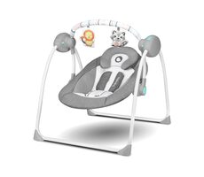 LIONELO Dětské houpací křesílko Ruben Stone Grey Turquoise - modré