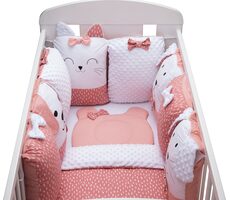 BUBABA Souprava do postýlky Sleep Guardian 12dílná růžová