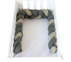 BUBABA Mantinel do postýlky pletený 235x15cm zelený