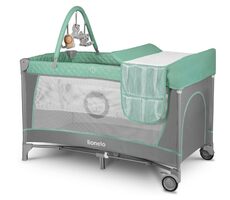 LIONELO Postýlka cestovní Flower 2v1 Turquoise