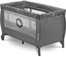 LIONELO Postýlka cestovní Stefi Plus Grey White / od narození