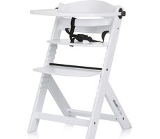 CHIPOLINO Dřevěná jídelní židlička Tip Top 2v1 White Wood