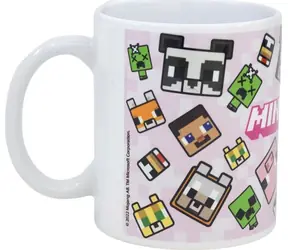 STOR Hrneček keramický 325ml Minecraft růžový