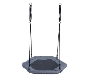 ECOTOYS Šestihranná houpačka Čapí hnízdo Šedá (průměr 92 cm)