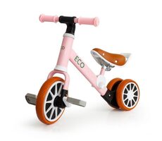 ECOTOYS Odrážedlo s odnímatelnými pedály růžové