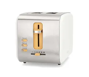 Nedis KABT510EWT bílá / Topinkovač / 900 W / 2 Sloty / 6 stupňů opečení / funkce rozmrazování 