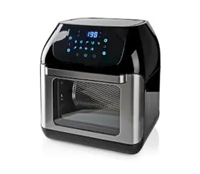 Nedis KAAFO300EBK černá / Horkovzdušná fritéza / 1500 W / 12 l / Časovač: 60 min / 9 programů 
