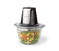 Nedis KAMC300CGY stříbrná / Sekáček / 500 W / 1 l / Sklo / 1 rychlost 