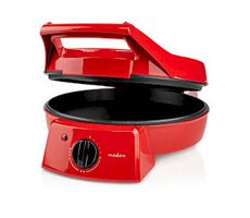 Nedis FCPM100FRD červená / Pec na pizzu a gril / 1800 W / 30 cm / Nastavitelná regulace teploty  