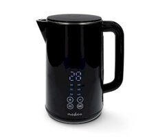 Nedis KAWK362EBK černá / Rychlovarná konvice / 2200 W / 1.7 l / Plast / ukazatel teploty 