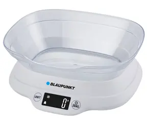 BLAUPUNKT FKS501 bílá / kuchyňská váha s miskou / 1-5000 g / 2x AAA
