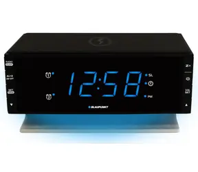 BLAUPUNKT CR55CHARGE černá / rádio budík / bezdrátová nabíječka / LED displej 