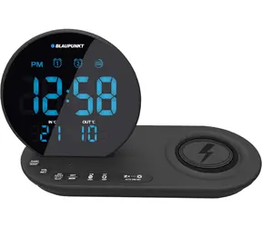 BLAUPUNKT CR85BK CHARGE černá / rádio budík / LCD displej / bezdrátová nabíječka / teploměr vnitřní/venkovní