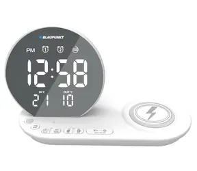 BLAUPUNKT CR85WH CHARGE bílá / rádio budík / LCD displej / bezdrátová nabíječka / teploměr vnitřní/venkovní