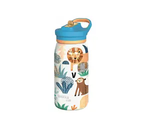 Quokka Nerezová termoláhev s pítkem Pop Kids Safari 445 ml
