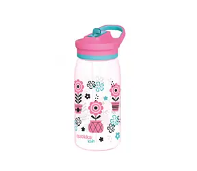 Quokka Plastová láhev s pítkem Glow Kids Melodic Flowers 580 ml