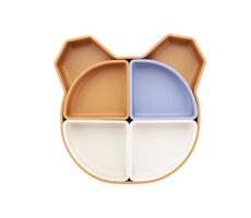 Kidnort Retter 4v1 Silikonový dělený talíř tmavý