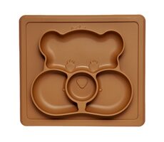 Kidnort Retter Silikonový dělený talíř s podložkou tmavý