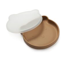 Kidnort Retter Silikonový talíř s víčkem tmavý