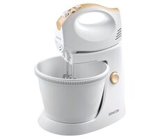 SENCOR SHM 5330-EUE3 bílá / Ruční šlehač s mísou / 500W / 5 rychlostí / hnětací & šlehací metly