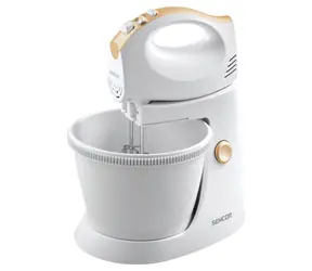 SENCOR SHM 5330-EUE3 bílá / Ruční šlehač s mísou / 500W / 5 rychlostí / hnětací & šlehací metly