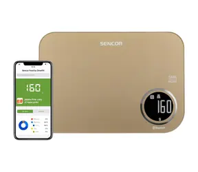 SENCOR SKS 7077CH béžová / chytrá kuchyňská váha / max. 5kg / funkce TARA / Bluetooth 