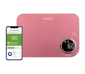 SENCOR SKS 7074RD červená / chytrá kuchyňská váha / max. 5kg / funkce TARA / Bluetooth 