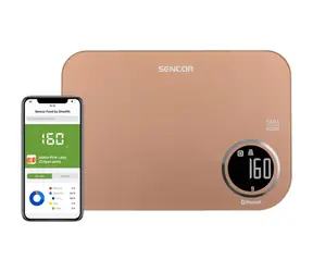 SENCOR SKS 7076GD zlatá / chytrá kuchyňská váha / max. 5kg / funkce TARA / Bluetooth 