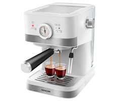 SENCOR SES 1720WH bílá / Pákový kávovar / 1050W / 20 bar / 1.5 l / napěňovací tryska