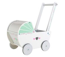 ECOTOYS Dřevěný kočárek pro panenky / od 3 let