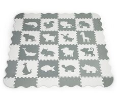 ECOTOYS Pěnové puzzle Zvířata šedá-bílá SX s okraji / od 3 let