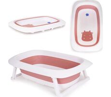 ECOTOYS Skládací vanička Kravička - růžová / od 0 let
