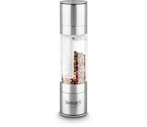 Lamart Tube Mlýnek na koření 2x 100ml stříbrná / pepř.sůl / nerez