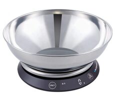 BLAUPUNKT FKS602 střibrná / kuchyňská váha s ocelovou mísou / přesnost na 1g / maximální nosnost 5 kg