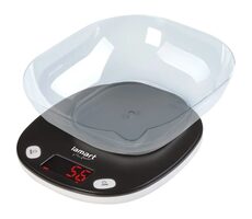 Lamart Pezo Kuchyňská váha s miskou černá / LCD display / max 5000g / 2x AAA / plast