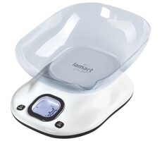 Lamart Bang Kuchyňská váha s miskou bílá / LCD display / max 5000g / 2x AAA / plast