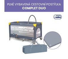 Asalvo COMPLET DUO cestovní postýlka s druhým dnem a hrazdičkou, puppy