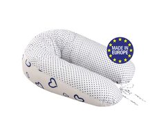 Bomimi ADOS kojící polštář 150x30, SRDÍČKA-puntíky modrá/bílá