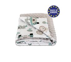 Bomimi Deka minky 100 x 75 cm pojízdná zoo, šedá xy